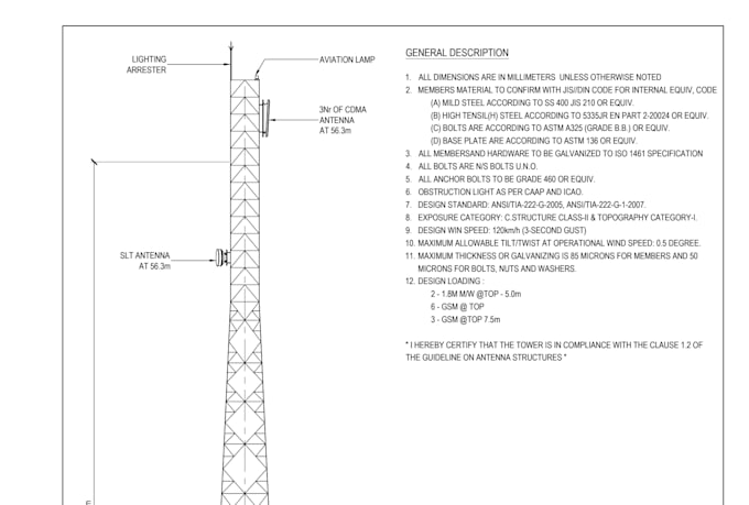 do teleco tower structural design